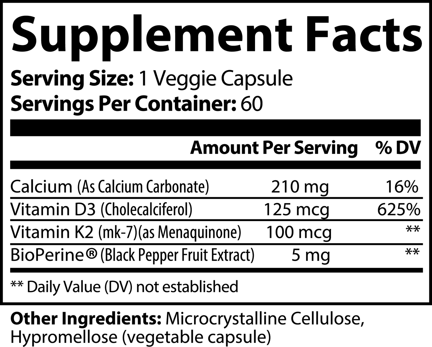 Vitamin D3 & K2 Bone & Heart Support