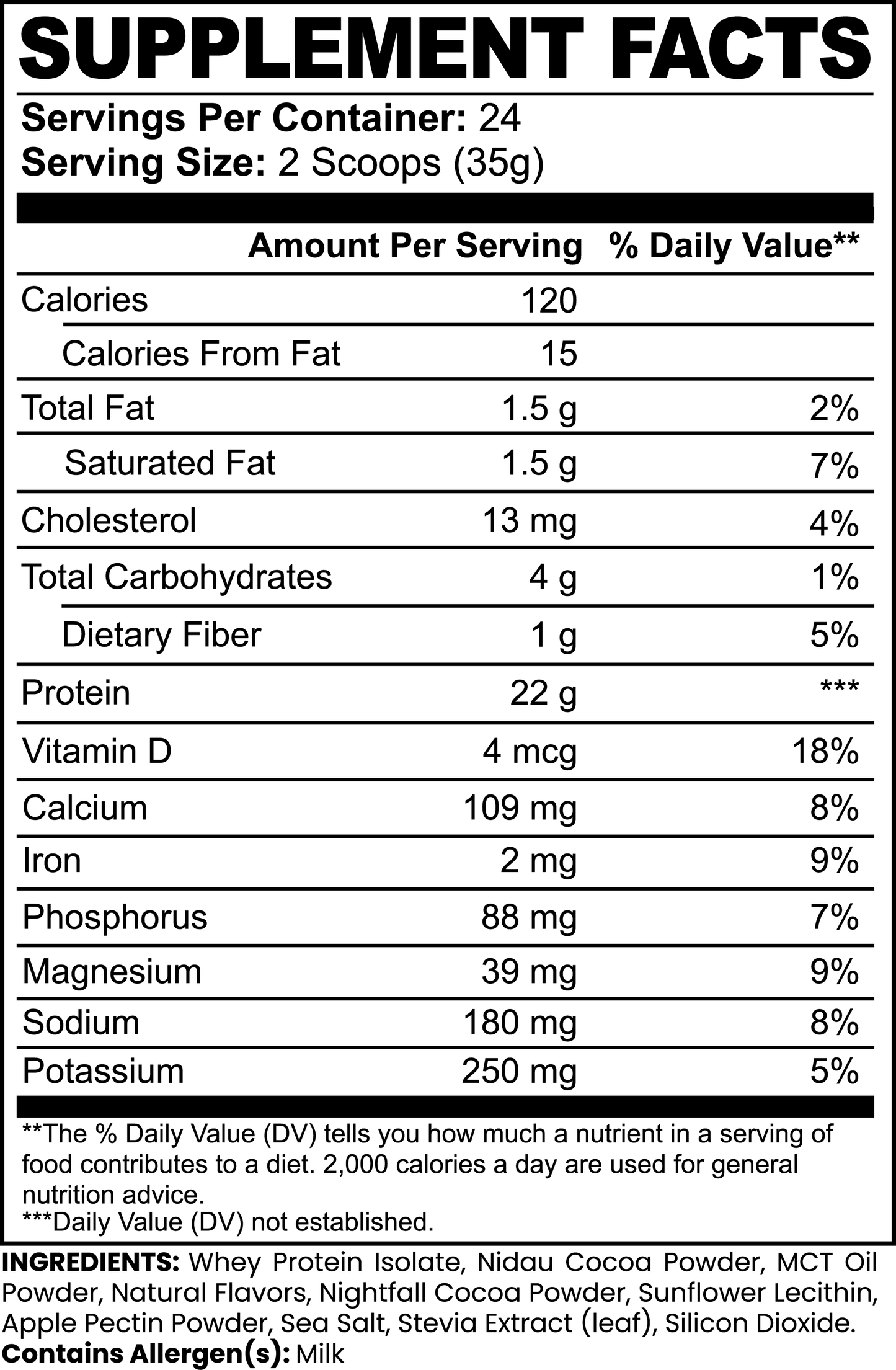 Enhanced 100% Whey Protein Isolate (Chocolate)
